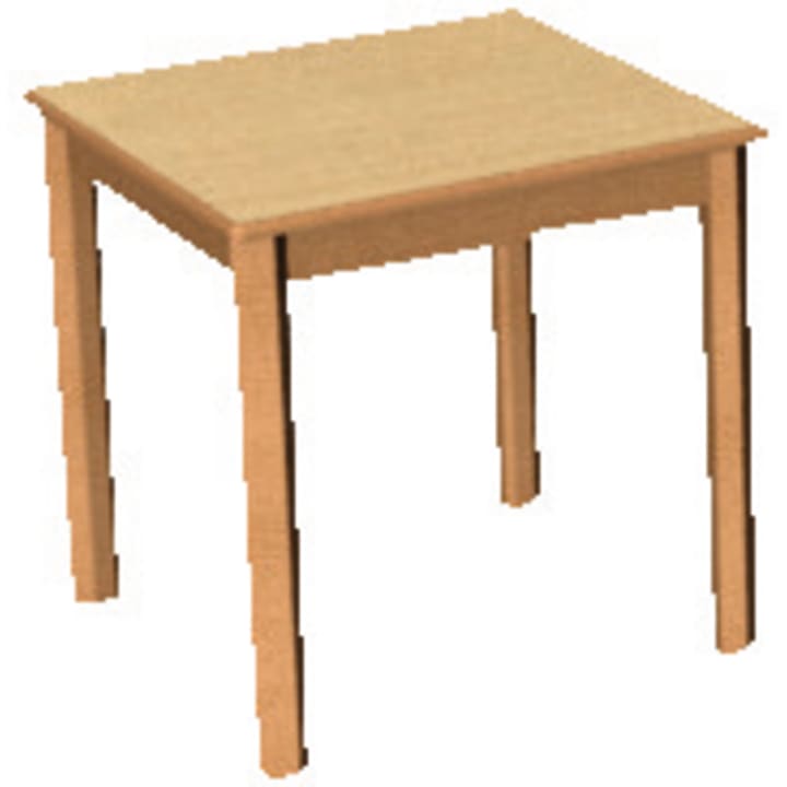Tisch quadratisch, Holzzarge mit Gleitern, L 60 x B 60 cm