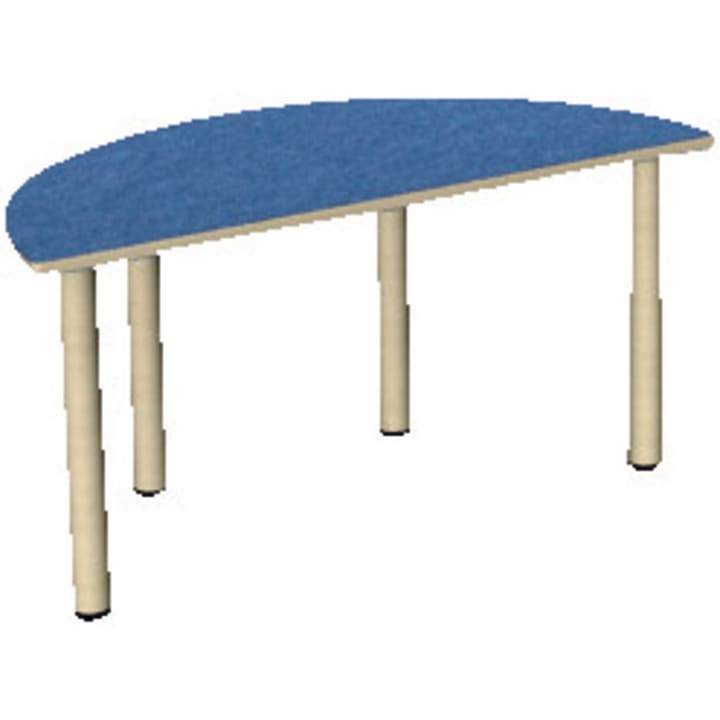 Tisch move upp halbrund, Holzbeine mit Gleitern, Ø 120 cm