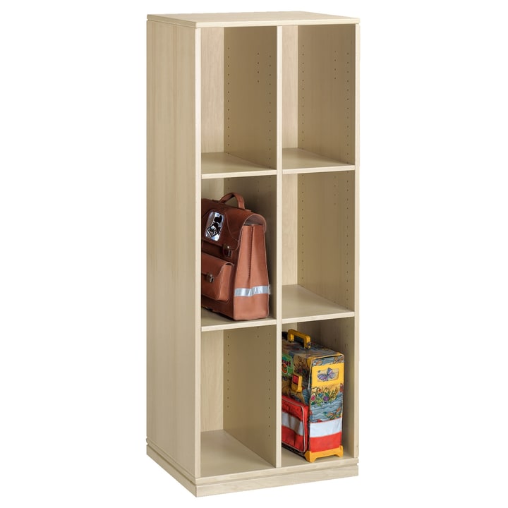 Schultaschenschrank, B 67,4 x H 160,4 x T 47 cm, 6 Fächer, Fach-Innenmaß B 30 x H 49 cm