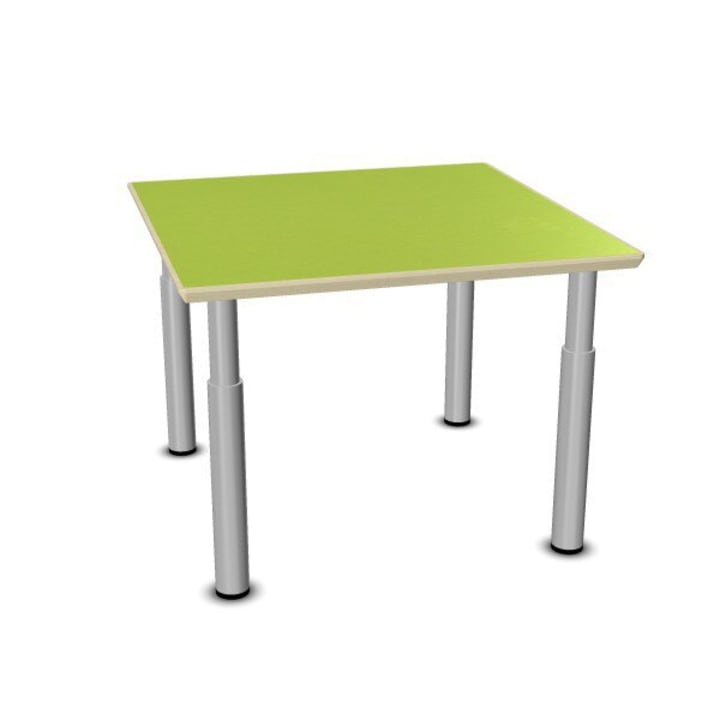 Tisch move upp , Rasterverstellung 59 - 76 cm, Metallbeine mit Gleitern, L 80 x B 80 cm
