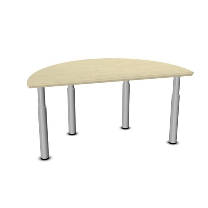 Tisch move upp halbrund, Rasterverstellung 59 - 76 cm, Metallbeine mit Gleitern, Ø 120 cm