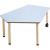 Fünfeck-Tisch grow upp klein, Holzbeine mit Rollenmix, L 115,8 x B 104,2 cm