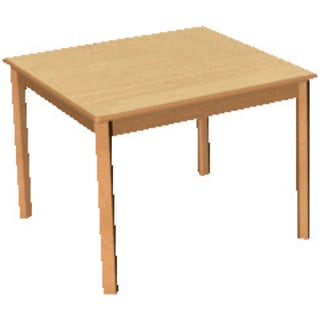 Tisch quadratisch, Holzzarge mit Gleitern, L 80 x B 80 cm