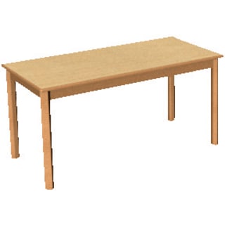 Tisch rechteckig, Holzzarge mit Gleitern, L 120 x B 60 cm