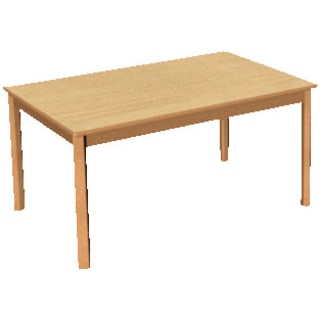 Tisch rechteckig, Holzzarge mit Gleitern, L 120 x B 80 cm
