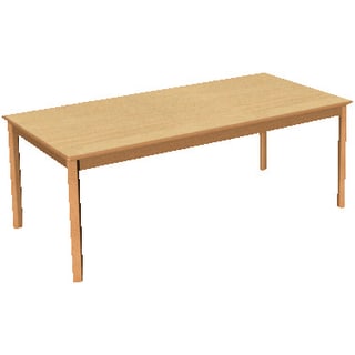 Tisch rechteckig, Holzzarge mit Gleitern, L 160 x B 80 cm