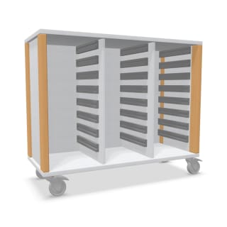 Regalschrank Linus für Materialboxen, B 110,4 x H 93,4  (mit Rollen) x T 45,7 cm