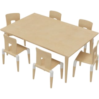 Stuhl-Tisch-Kombination 9, Filzgleitern, Sitzh. 26 cm, Tisch L 120 x B 80 x H 46 cm