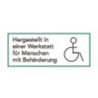Hergestellt in einer Werkstatt für Menschen mit Behinderung