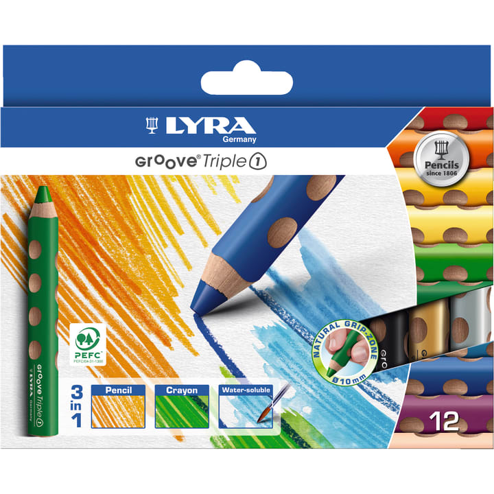 LYRA Groove Triple, 12 Stück in 12 Farben