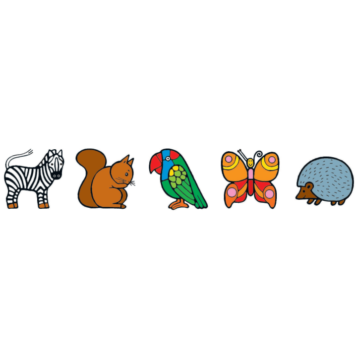 Selbstklebende Papier-Erkennungsschilder Tiere, 90 Stück