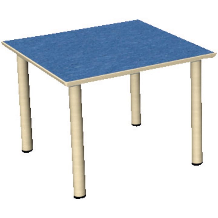 Tisch move upp quadratisch, Holzbeine mit Gleitern, L 80 x B 80 cm