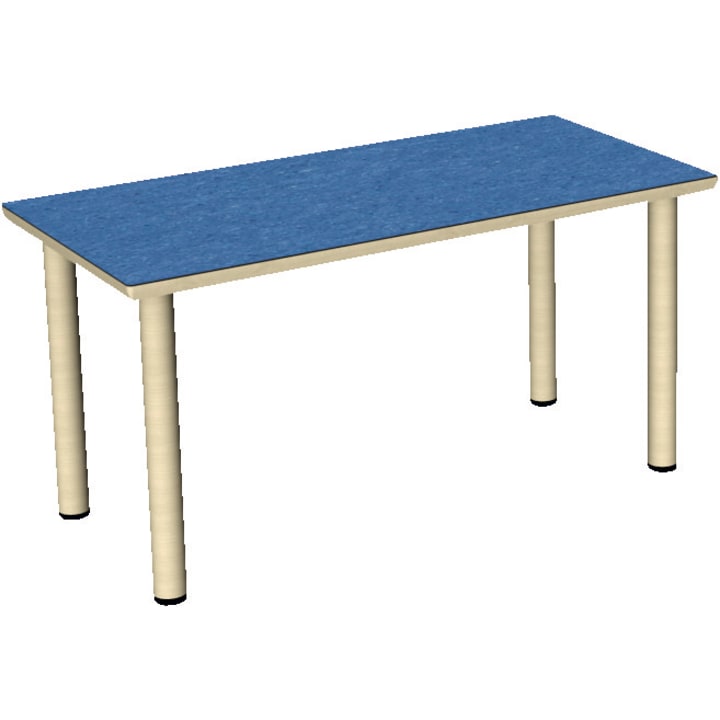 Tisch move upp rechteckig, Holzbeine mit Gleitern, L 120 x B 60 cm