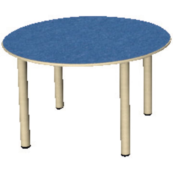 Tisch move upp rund, Holzbeine mit Gleitern, Ø 100 cm