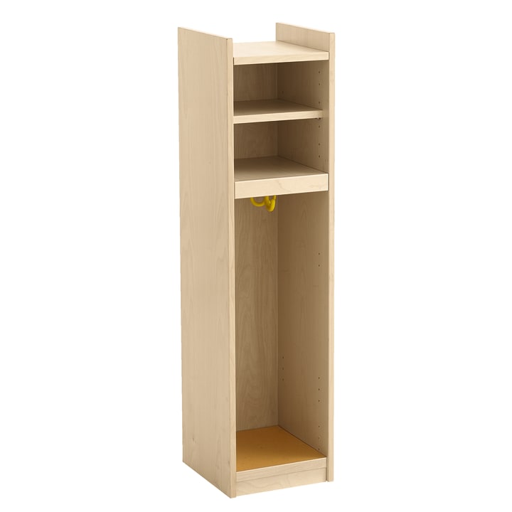 Garderobenschrank YUNA, Grundmodell, 2 Fächer, B 31 x H 122 x T 33 cm