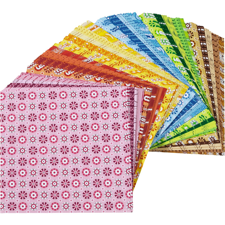 Faltblätter, 80 g/m², 15 x 15 cm, 300 Stück in 6 Farben & 5 Motiven