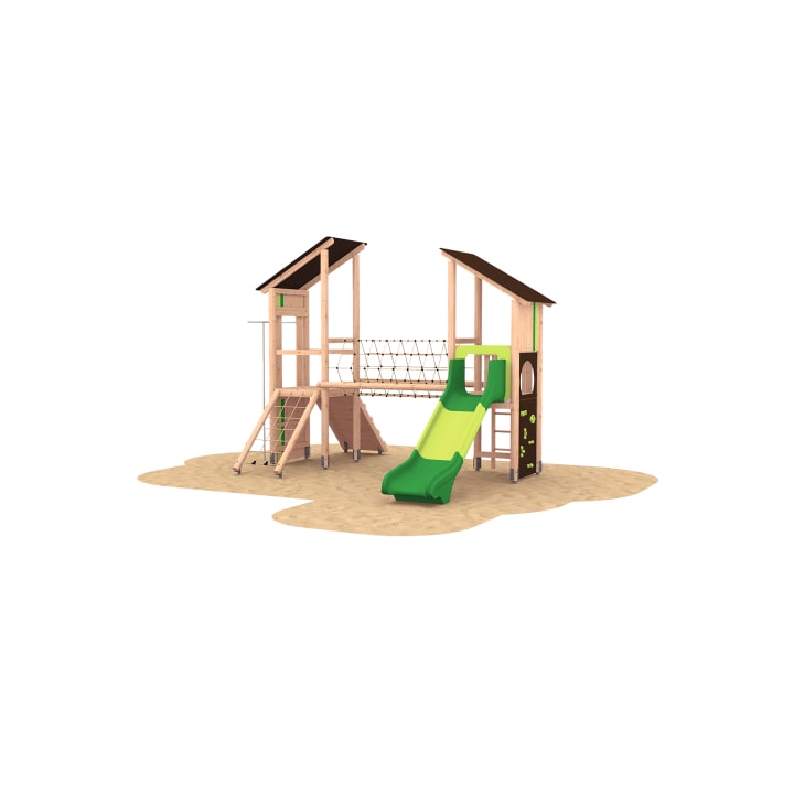Zwei-Turm-Spielanlage mit Netztunnel