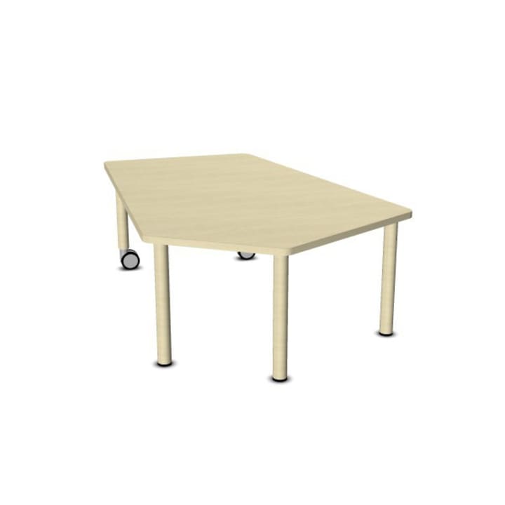Fünfeck-Tisch grow upp groß, Holzbeine mit Rollenmix, L 165,8 x B 115,5 cm