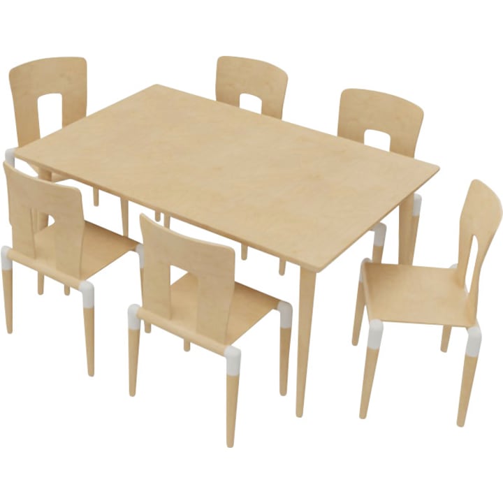 Stuhl-Tisch-Kombination 9, Kunststoffgleitern, Sitzh. 35 cm, Tisch L 120 x B 80 x H 59 cm