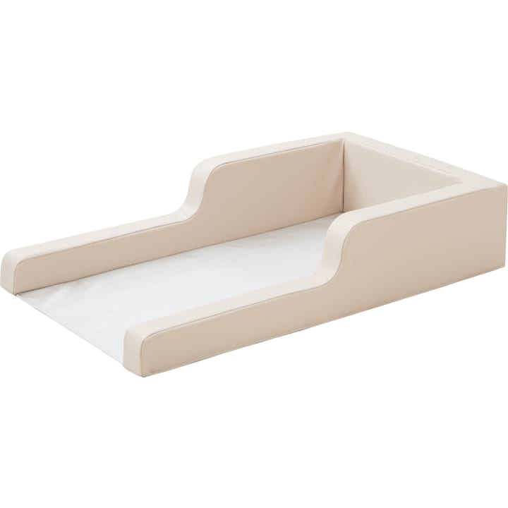 Weichschaumbett Für Babys - Kunstleder Bezug Gelb Mit Rutschfestem Boden