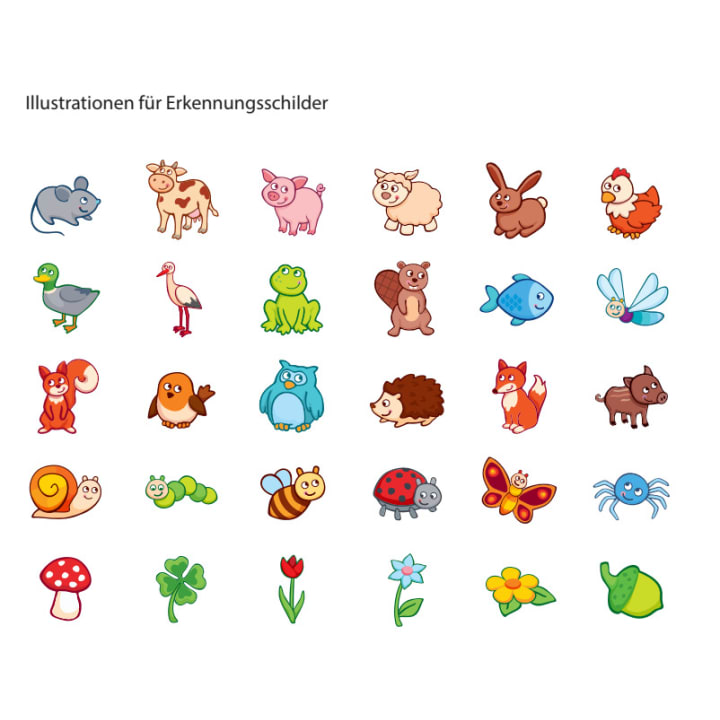 Kunststoff-Erkennungsschild Kunterbunt, 30 Stück online kaufen » HABA Pro