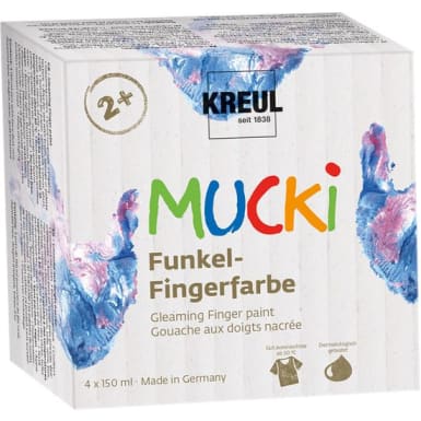 KREUL MUCKI Funkel-Fingerfarbe, 4 x 150 ml