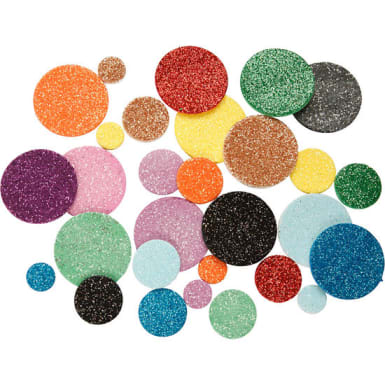 Moosgummikreise Glitter, selbstklebend, 1.000 Stück