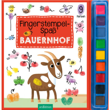 Kinderbuch Fingerstempel-Spaß Bauernhof, mit 9 Stempelfarben