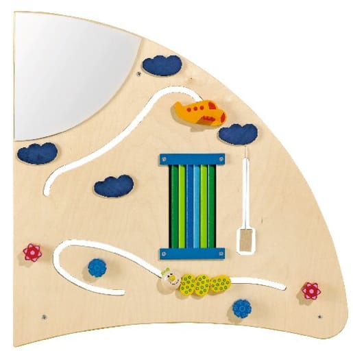 WEHRFRITZ Lernwand Viertelkreis, rechts | ab 12+ Monate | Funktionswände und -elemente für Spiel und Sinneserfahrung | Für Krippe & Kindergarten, 