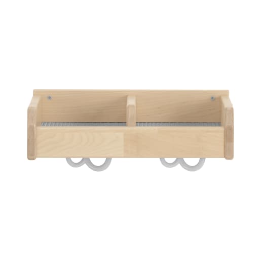 WEHRFRITZ Mützenablage YUNA, versch. Hakenfarben, 2 Fächer, B 40 x H 12,8 x T 22,1 cm | ab 0+ | Schuh- und Mützenablagen | Für Krippe & Kindergarten, 