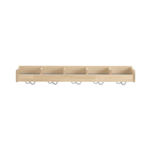 WEHRFRITZ Mützenablage YUNA, versch. Hakenfarben, 5 Fächer, B 99,5 x H 12,8 x T 22,1 cm | ab 0+ | Schuh- und Mützenablagen | Für Krippe & Kindergarten