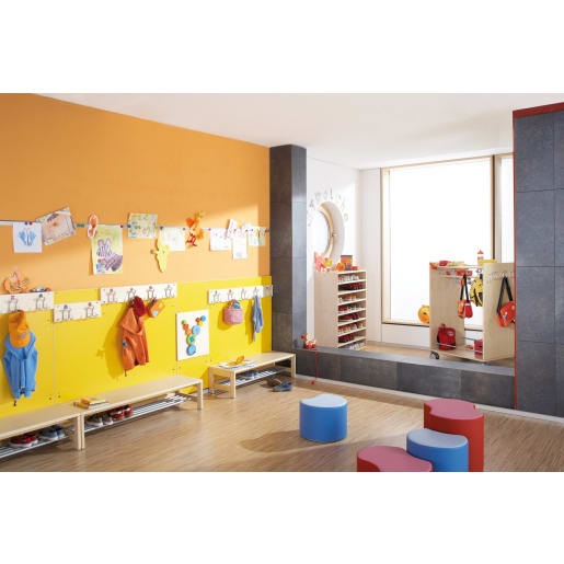 WEHRFRITZ Garderobenbank YUNA mit Schuhablage, fest montierbar, div. Farben, B 90 x H 26 x T 33 cm | ab 0+ | Garderobenbank | Für Krippe & 