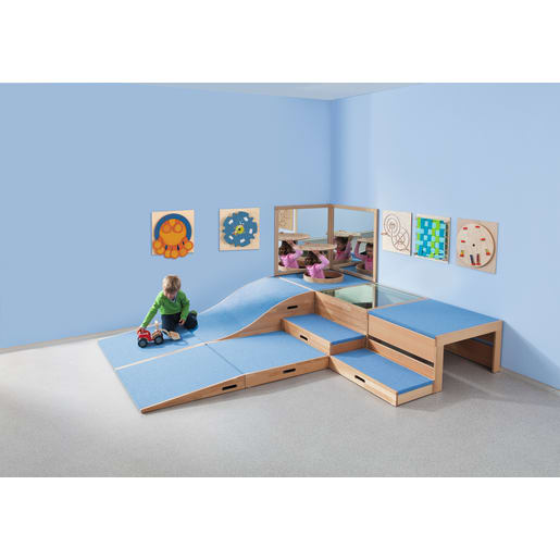 WEHRFRITZ Podest-Kombination 10, 9-teilig | ab 3+ Jahre | Podeste, Podestkombinationen, Bühnen und Zubehör | Für Krippe & Kindergarten, Schule & Hort