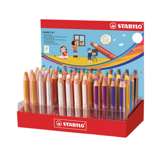 Stabilo STABILO woody 3 in 1, 48-teilig, 18 Farben