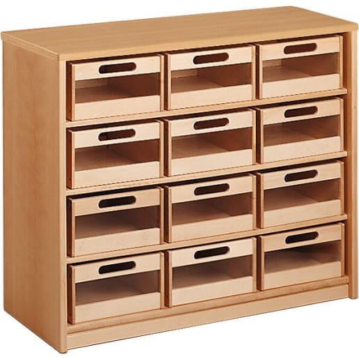 WEHRFRITZ Schrank mit 12 Acryl-Materialkästen