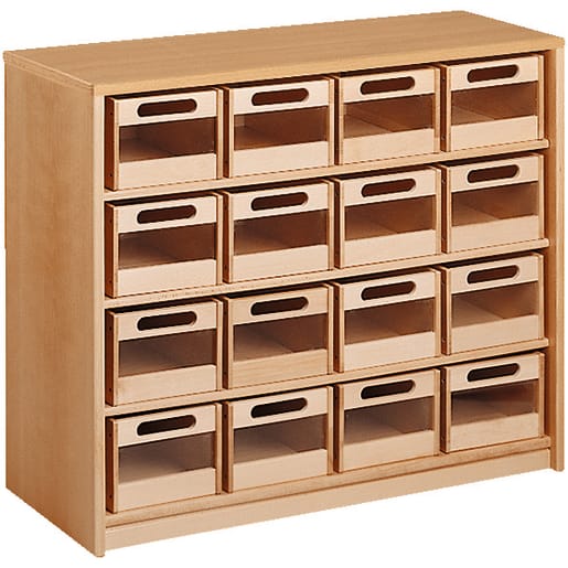 WEHRFRITZ Schrank mit 16 Acryl-Materialkästen