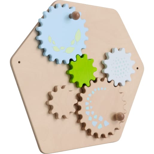 WEHRFRITZ Wandplatte Zahnräder, klein | ab 18+ Monate | Funktionswände und -elemente für Spiel und Sinneserfahrung | Für Krippe & Kindergarten