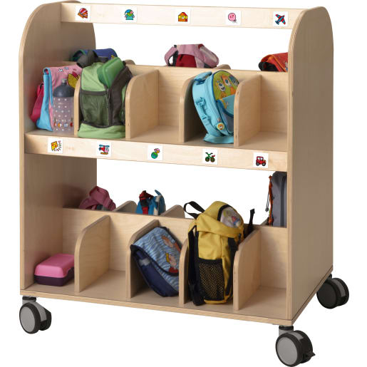WEHRFRITZ Taschenwagen für 20 Kinder, B 92 cm | ab 0+ | Garderobenwägen | Für Krippe & Kindergarten, Schule & Hort
