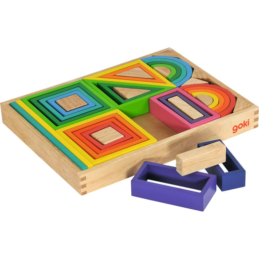 Goki Goki Baustein-Formen-Mix, bunt, 38-teilig