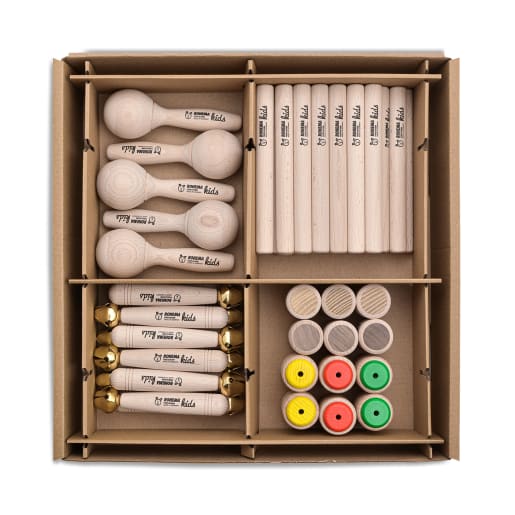 WEHRFRITZ Holz-Instrumente-Box, 53-teilig | ab 12+ Monate | Musikinstrumente und Zubehör | Für Krippe & Kindergarten, Schule & Hort, Therapie & Pflege