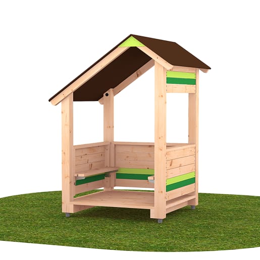 WEHRFRITZ Spielhaus mit Sitzgelegenheit | ab 3+ Jahre | Spielanlagen/Kombinationen und Bauteile (fest installiert) | Für Krippe & Kindergarten, 