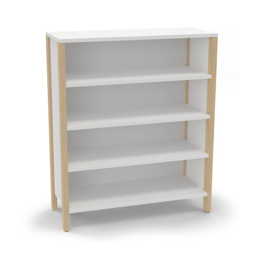 WEHRFRITZ Regalschrank Linus, offen, B 110,4 x H 131,8 x T 45,5 cm mit Holzfüßen | ab 0+ | Hochschränke und mittelhohe Schränke | Für Krippe & 