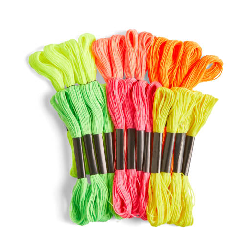 WEHRFRITZ Neon-Stickgarn, 24 Garne in 8 Farben, Kids 3-6Jahre