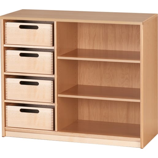 WEHRFRITZ Regalschrank Forminant, Dekor, 4 Materialkästen, B100 x H83,6 x T39,4 cm