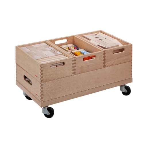WEHRFRITZ Bausatzwagen Transport, 171 Teile | ab 3+ Jahre | Holz- und Naturbausteine | Für Krippe & Kindergarten, Schule & Hort