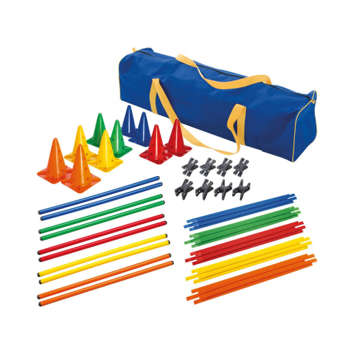 WEHRFRITZ Gymnastik Kegel Set, 54 teilig | ab 3+ Jahre | Fitness, Kraft und Ausdauer | Für Krippe & Kindergarten, Therapie & Pflege