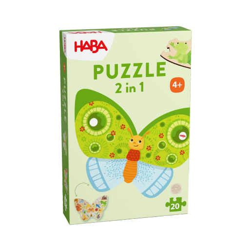 HABA Kinder Holzpuzzle Schmetterling, 20-teiliges 2 in 1 Puzzle, ab 4 Jahren