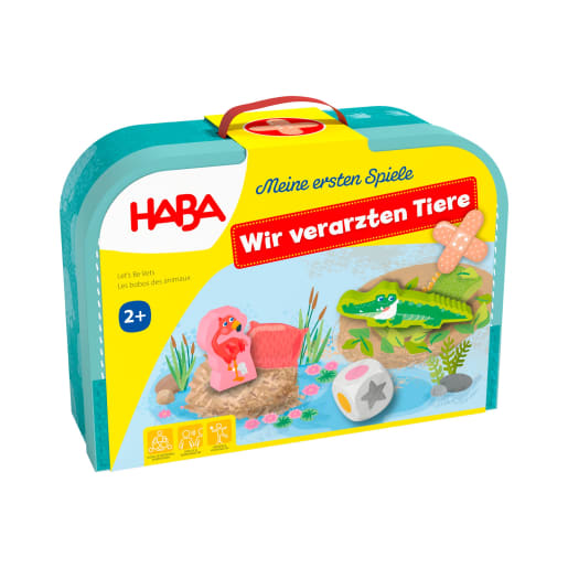 HABA Meine ersten Spiele - Wir verarzten Tiere, Zuordnungsspiel, ab 2 J. | ab 2+ Jahre | Sammelspiele | Für Augen-Hand-Koordination, Gefühle erkennen,