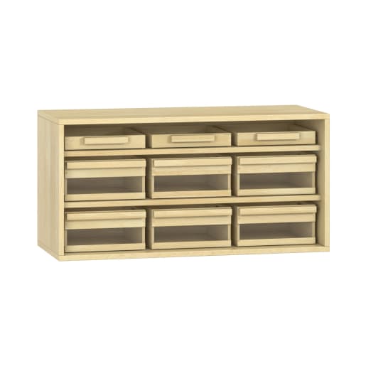 WEHRFRITZ Materialschrank Acryl, offen, Furnier, B100 x H50 x T42 cm