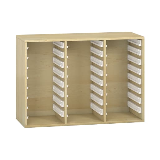 WEHRFRITZ Pureo Regalschrank für Materialboxen, Furnier, B107 x H75 x T42 cm | ab 0+ | Unterschränke
